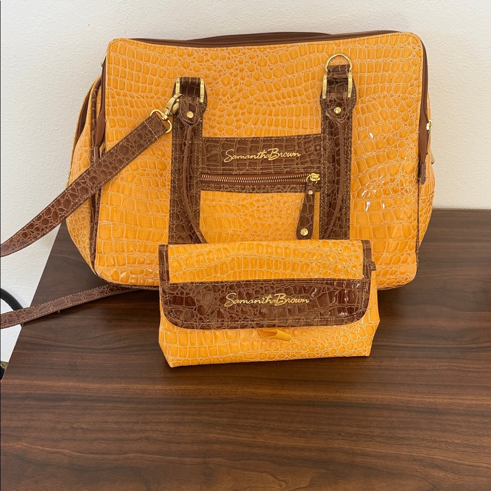 Samantha brown luggage with cosmetic bag